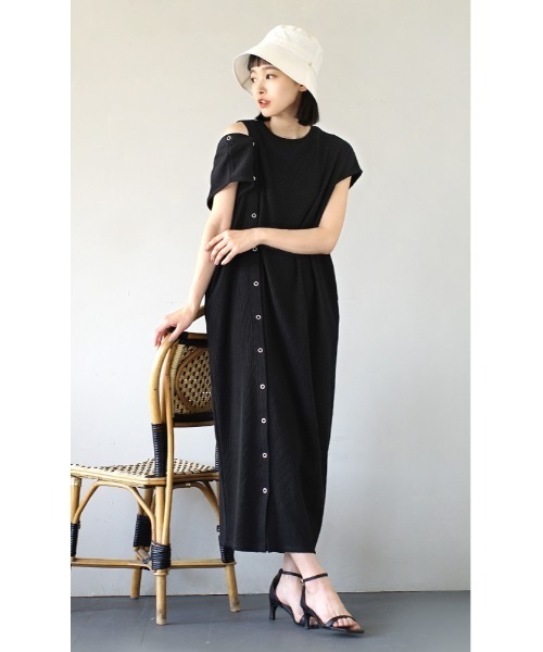 「e-zakkamania stores」 「Gleam」半袖ワンピース フリー ブラック レディース_画像3