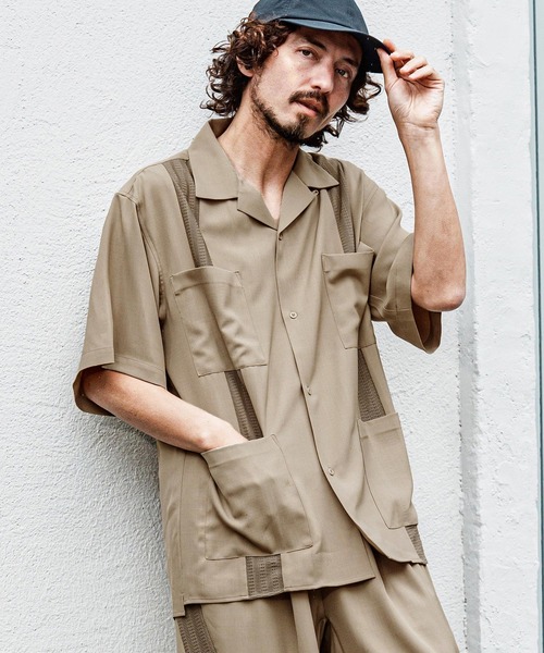 CAMBIO（カンビオ） シャツ 半袖 mhs2639- ストレッチショートスリーブ