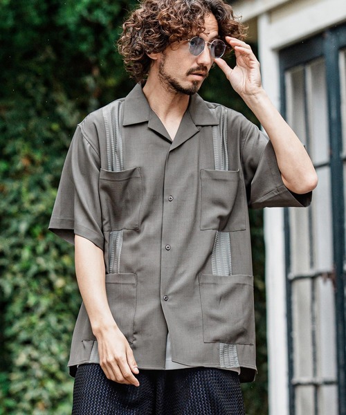 CAMBIO（カンビオ） シャツ 半袖 mhs2639- ストレッチショートスリーブ