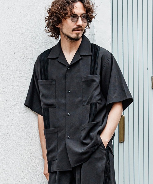 CAMBIO（カンビオ） シャツ 半袖 mhs2639- ストレッチショートスリーブ