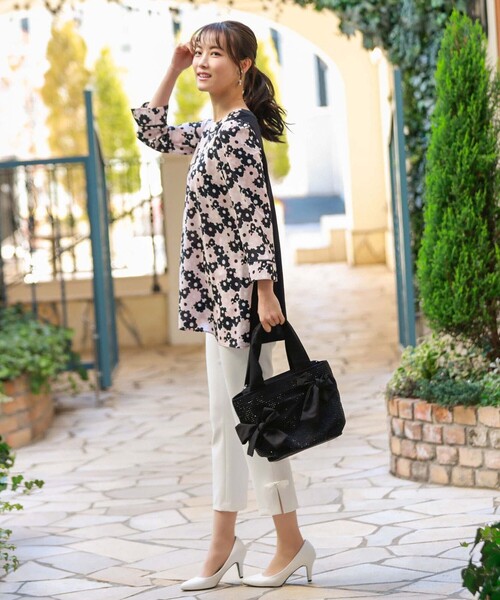「TO BE CHIC」 長袖ワンピース 40 ホワイト レディース_画像2