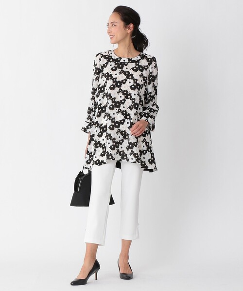 「TO BE CHIC」 長袖ワンピース 40 ホワイト レディース_画像6