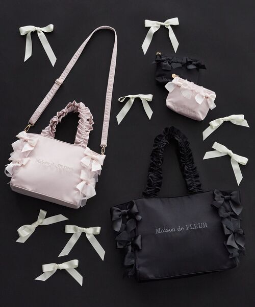 「Maison de FLEUR」 ポーチ FREE ブラック レディース_画像3