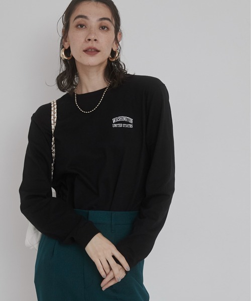 「ANGIE」 長袖カットソー MEDIUM ネイビー レディース_画像7