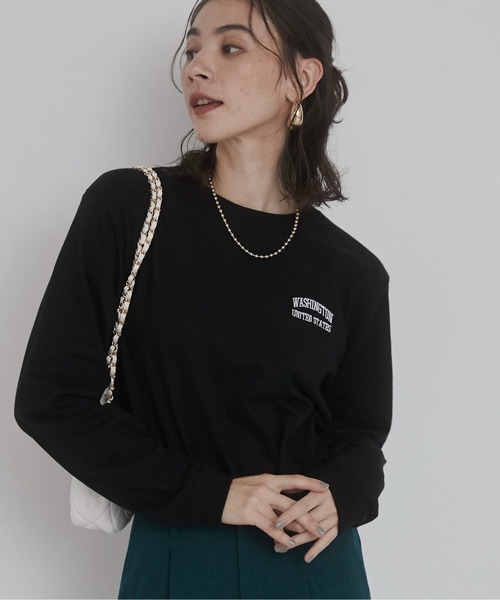 「ANGIE」 長袖カットソー MEDIUM ネイビー レディース_画像8
