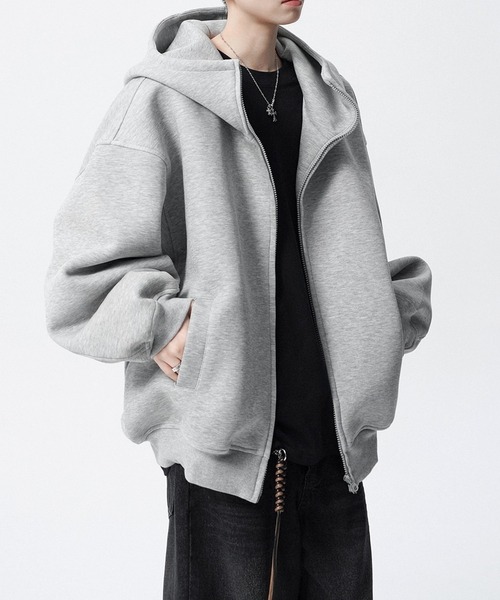 「JOHNNY WOLF」 ジップアップパーカー M グレー メンズ_画像7