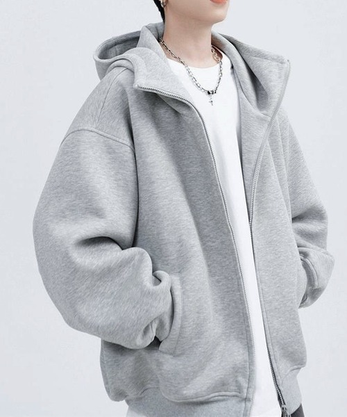 「JOHNNY WOLF」 ジップアップパーカー M グレー メンズ_画像9