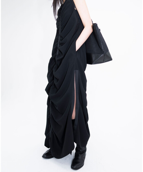 ワンピース eunoia｜シャーリング ロングワンピース WOMENの画像