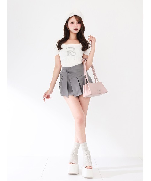 Darich サイドリボンプリーツミニスカート Darich（ダーリッチ） スカート サイドリボンプリーツミニスカート