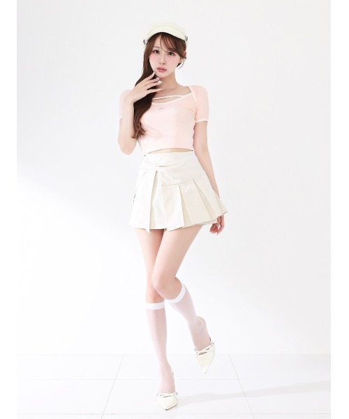 Darich（ダーリッチ） スカート サイドリボンプリーツミニスカート