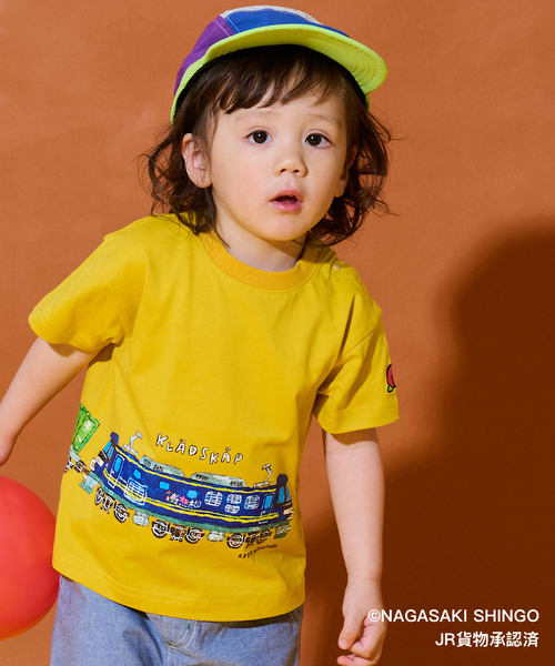 kladskap（クレードスコープ） tシャツ 貨物列車半袖Tシャツ キッズ