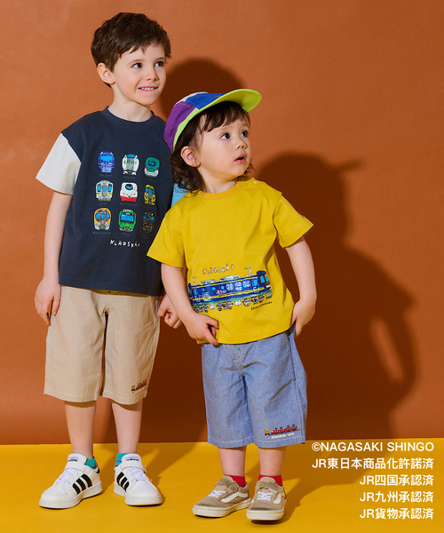 kladskap（クレードスコープ） tシャツ 貨物列車半袖Tシャツ キッズ