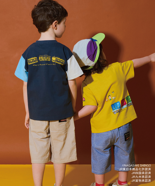 kladskap（クレードスコープ） tシャツ 貨物列車半袖Tシャツ キッズ