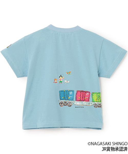 kladskap（クレードスコープ） tシャツ 貨物列車半袖Tシャツ キッズ