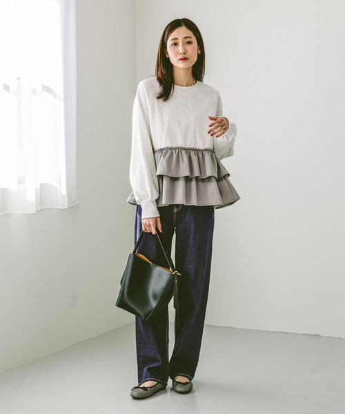 「GLOBAL WORK」 デニムパンツ SMALL ブルー レディース_画像2