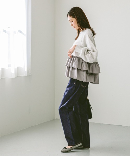 「GLOBAL WORK」 デニムパンツ SMALL ブルー レディース_画像4