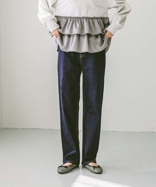 「GLOBAL WORK」 デニムパンツ SMALL ブルー レディース_画像6