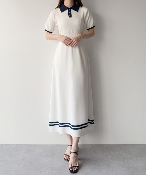 「mipiarl」 半袖ワンピース LARGE チャコール レディース_画像9