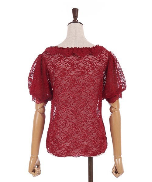 axes femme（アクシーズ ファム） tシャツ 半袖 ぽわん袖総レース