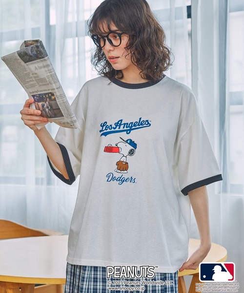 「PEANUTS」 半袖Tシャツ FREE チャコールグレー レディース_画像4