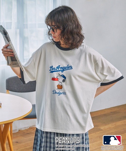 「PEANUTS」 半袖Tシャツ FREE チャコールグレー レディース_画像5