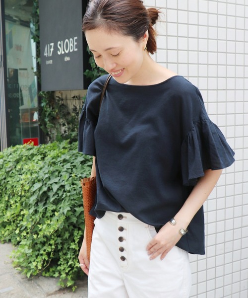 SLOBE IENA（スローブイエナ） ブラウス シャツ 半袖 リネンボート