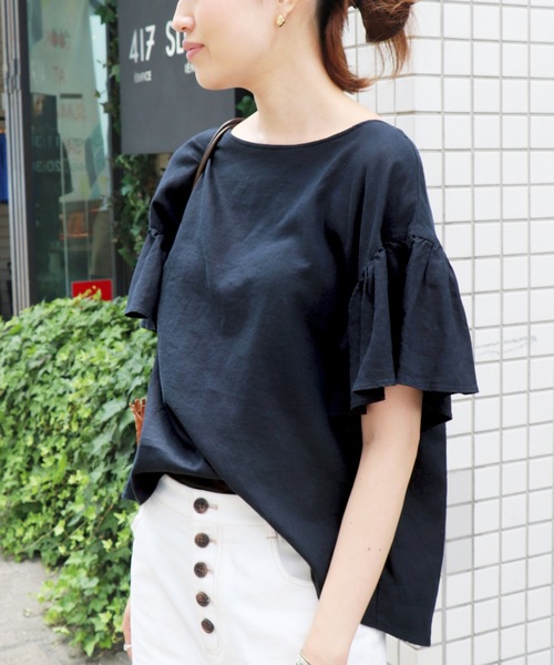 SLOBE IENA（スローブイエナ） シャツ ブラウス リネンボートネック
