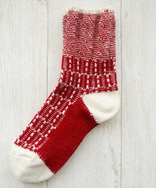 WEICA 靴下 「Put on socks プットオンソックス」”Braid