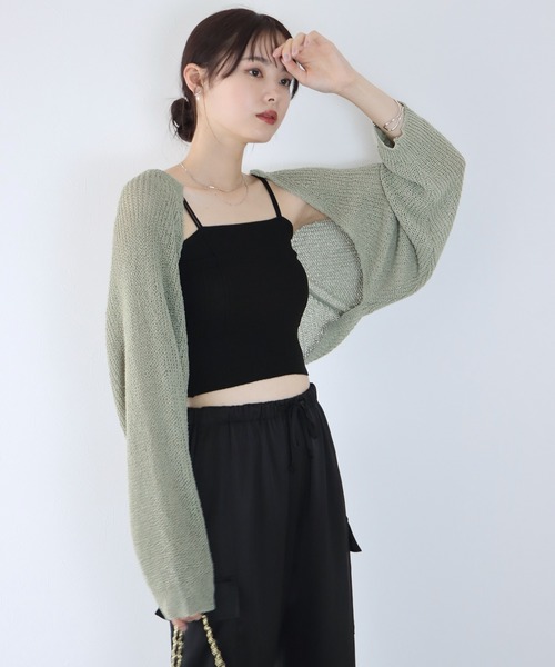 パステルカラーボレロ レディース DRESS STAR カーディガン 薄手シフォンボレロパーティー