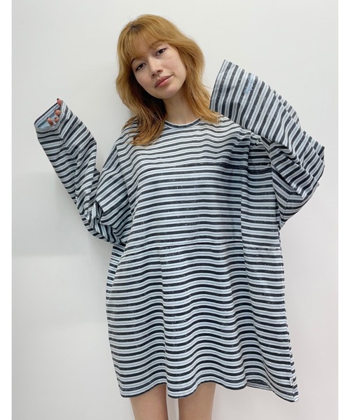 tシャツ 「8」「it」「Little Sunny Bite」Stripe big tee レディース メンズ Little sunny bite tシャツ 「Little Sunny Bite」 Stripe big