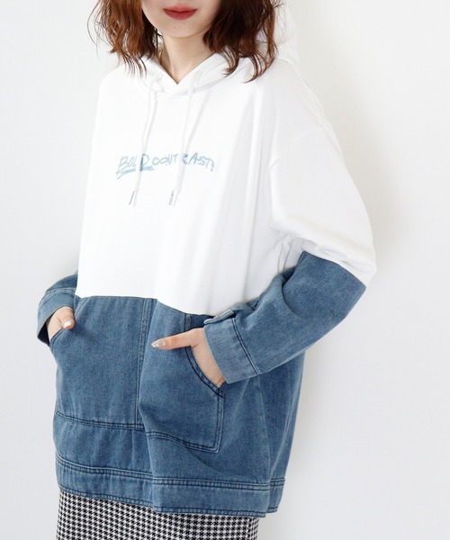 パーカー a.n.l デニム切替フーディ レディース パーカー a.n.l デニム切替フーディ レディース : ZOZOTOWN