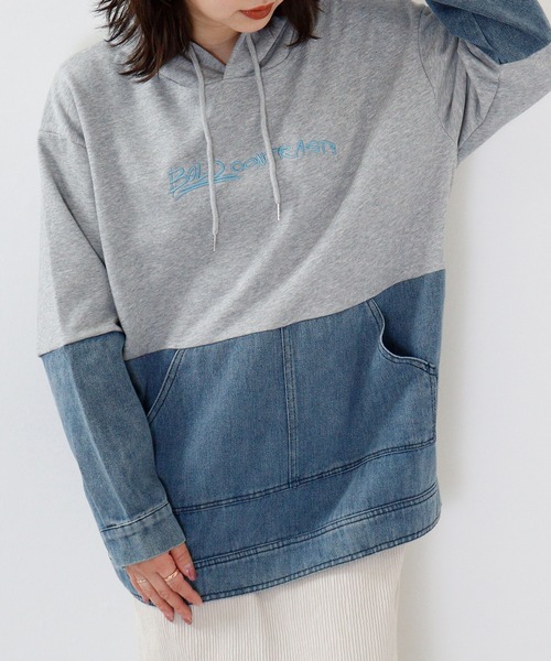 パーカー a.n.l デニム切替フーディ レディース パーカー a.n.l デニム切替フーディ レディース : ZOZOTOWN