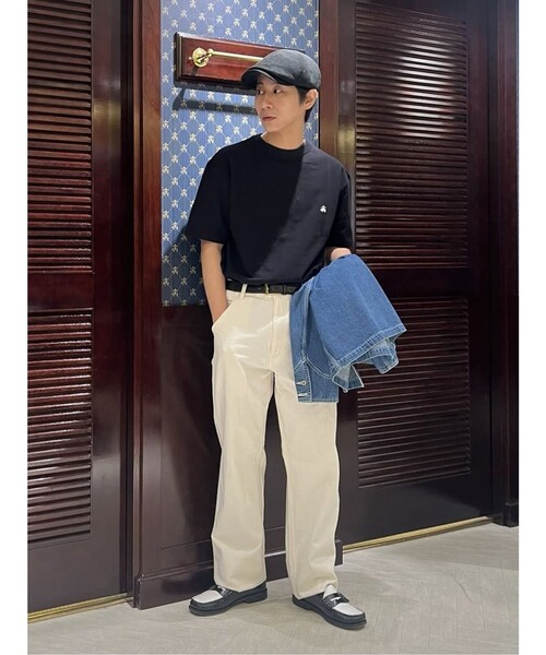 BROOKS BROTHERS パンツ コットン ヘリンボーンストライプ