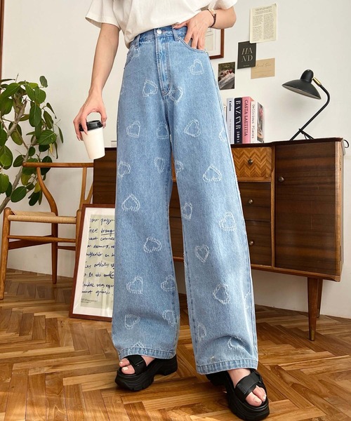 T⭐︎♡デニム、reposeパンツ 軽くて涼しい花柄デニムパンツ – ONE PEACE ONLINE