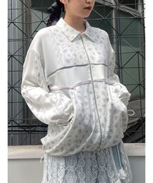 merry jenny floralコンビトラックジャケット blue