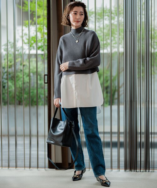 ニット セーター 「洗える」レイヤードコンビ ニット レディース 23区 ニット セーター 「洗える」レイヤードコンビ レディース