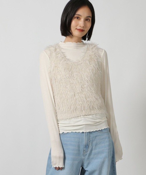 ベスト ジレ ラメコンパクトベスト レディース sakishimatokyo ベスト ジレ 「ラメニット」「キラキラ/きらきら