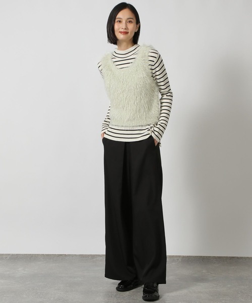 ベスト ジレ フェザージレ レディース BLUEEAST ベスト ジレ フェザーフリンジベスト レディース