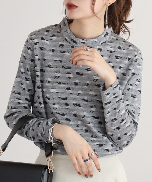tシャツ BRODIAEA 接結猫柄プルオーバー レディース