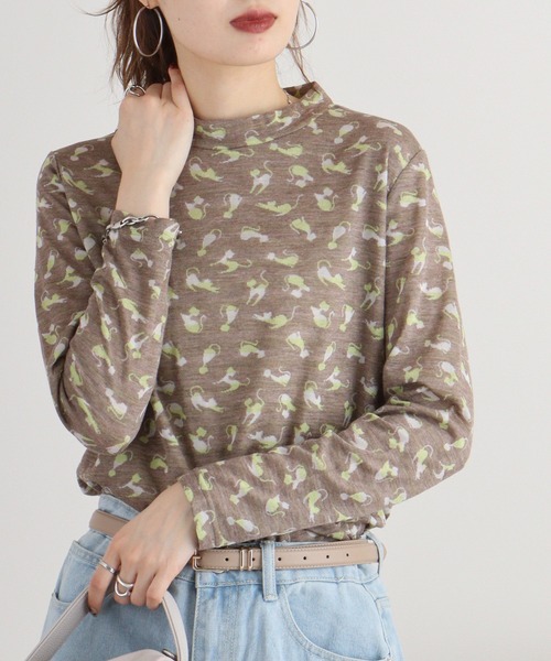 tシャツ BRODIAEA 接結猫柄プルオーバー レディース tシャツ BRODIAEA 接結猫柄プルオーバー レディース : ZOZOTOWN
