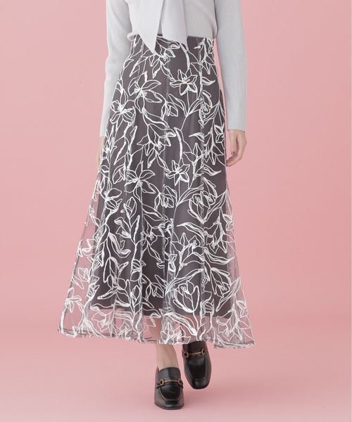 新品タグ付き❃JILL Stuart♡花柄キュロットスカート❁ JILL by STUART スカート フラワーモール刺繍スカート