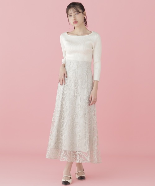 JILL by STUART スカート フラワーモール刺繍スカート : ZOZOTOWN