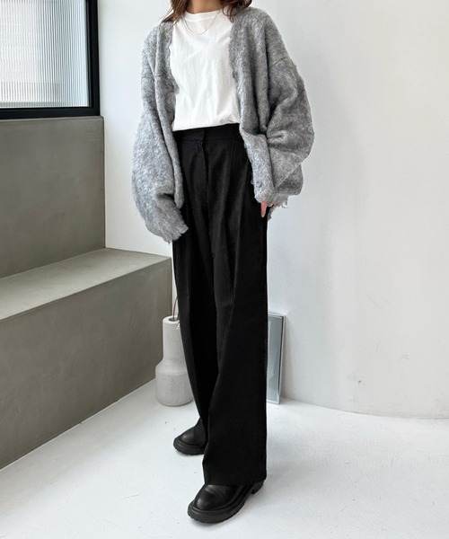 LE MORE パンツ タックツイルワイドパンツ レディース : ZOZOTOWN