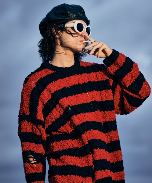 glamb（グラム） セーター ニット Fluff Border Knit / フラフボーダー