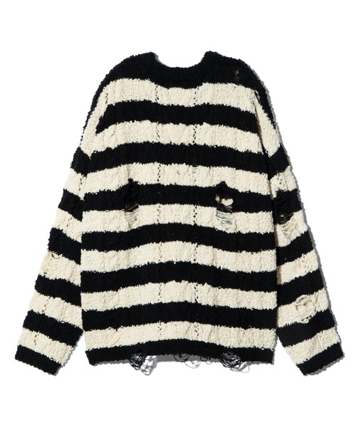 【美品】ボーダー　ニット glamb（グラム） セーター ニット Fluff Border Knit / フラフボーダー