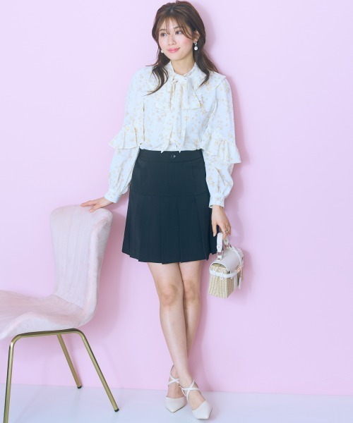 marun（マルン） ブラウス シャツ 「大きいサイズ」 花柄フリル長袖