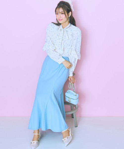 marun（マルン） ブラウス シャツ 「大きいサイズ」 花柄フリル長袖