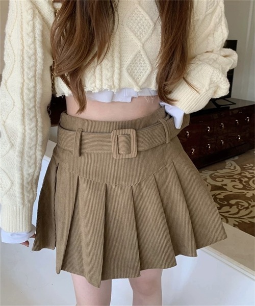 FREE STYLISTS スカート ベルト付き プリーツミニスカート : ZOZOTOWN
