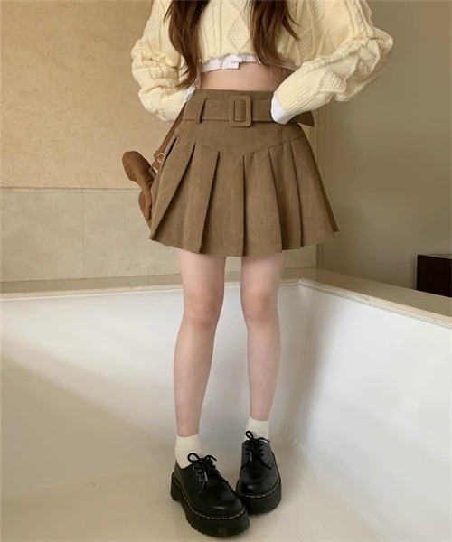 FREE STYLISTS スカート ベルト付き プリーツミニスカート : ZOZOTOWN