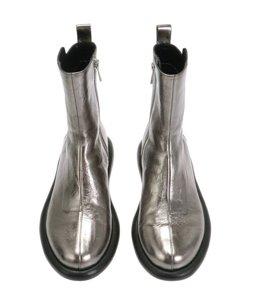 UN3D. シューズ ROUND EDGE SHORT BOOTS　シルバー36 UN3D.（アンスリード） ブーツ ROUND LOW HEEL BOOTS / ラウンドロウ
